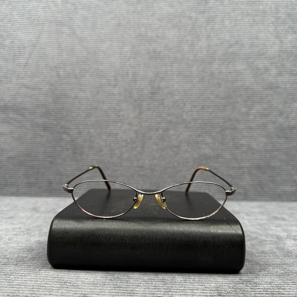 Vintage Gucci Metal Oval Eyeglass Frames Burgundy Thin Wire Minimalist
